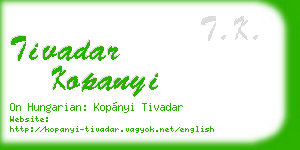 tivadar kopanyi business card